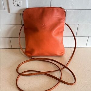 Borse In Pelle Made In Italy 'Florence' Genuine Leather Mini coral Crossbody bag